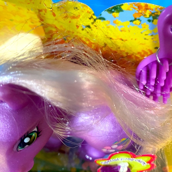 MY LITTLE PONY G3 VTG 2002 WYSTERIA PONY WITH SPECIAL PONY PURPLE CHARM & BRUSH - Picture 5 of 11